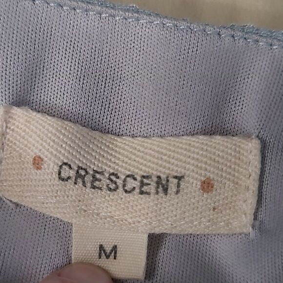 Crescent sz M midi dress.  Ice blue embroidery fabric.  Fully lined - Picture 8 of 9